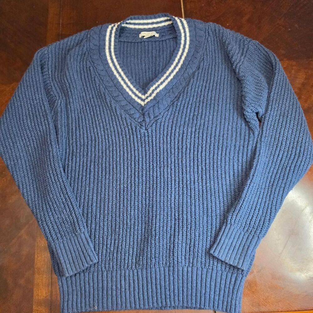 American-eagle Women's Navy and White Jumper